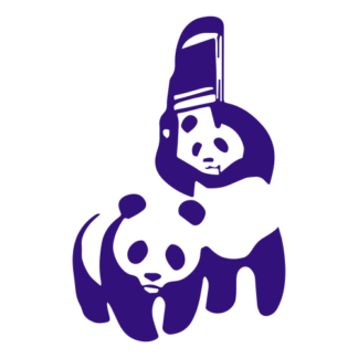 Funny Panda Fight Decal (Purple)